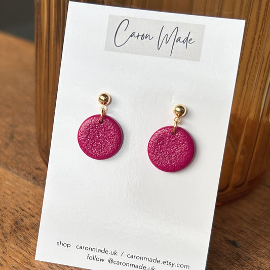 Burgundy small drop earrings