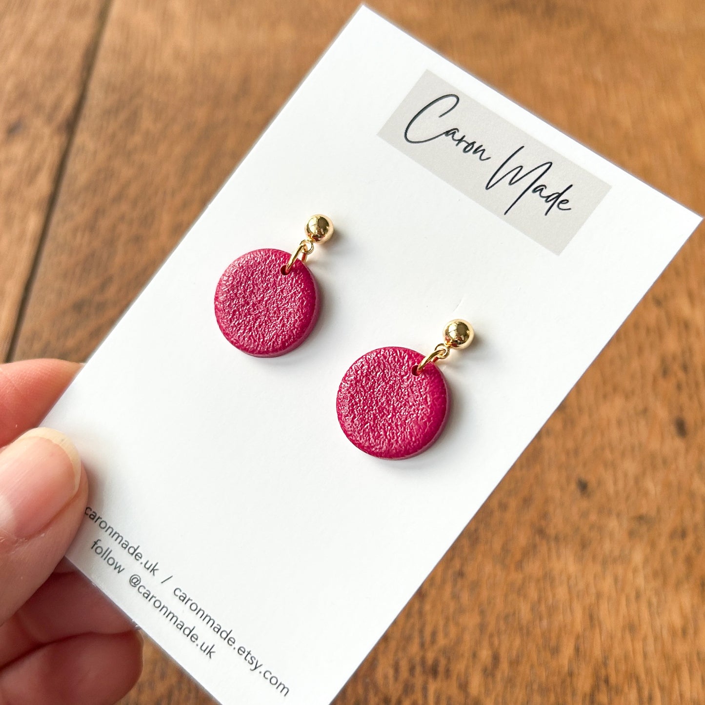 Burgundy small drop earrings