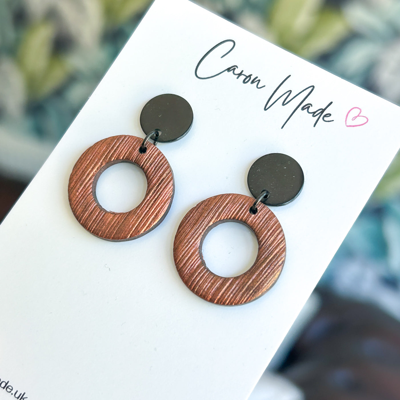Copper shimmer earrings