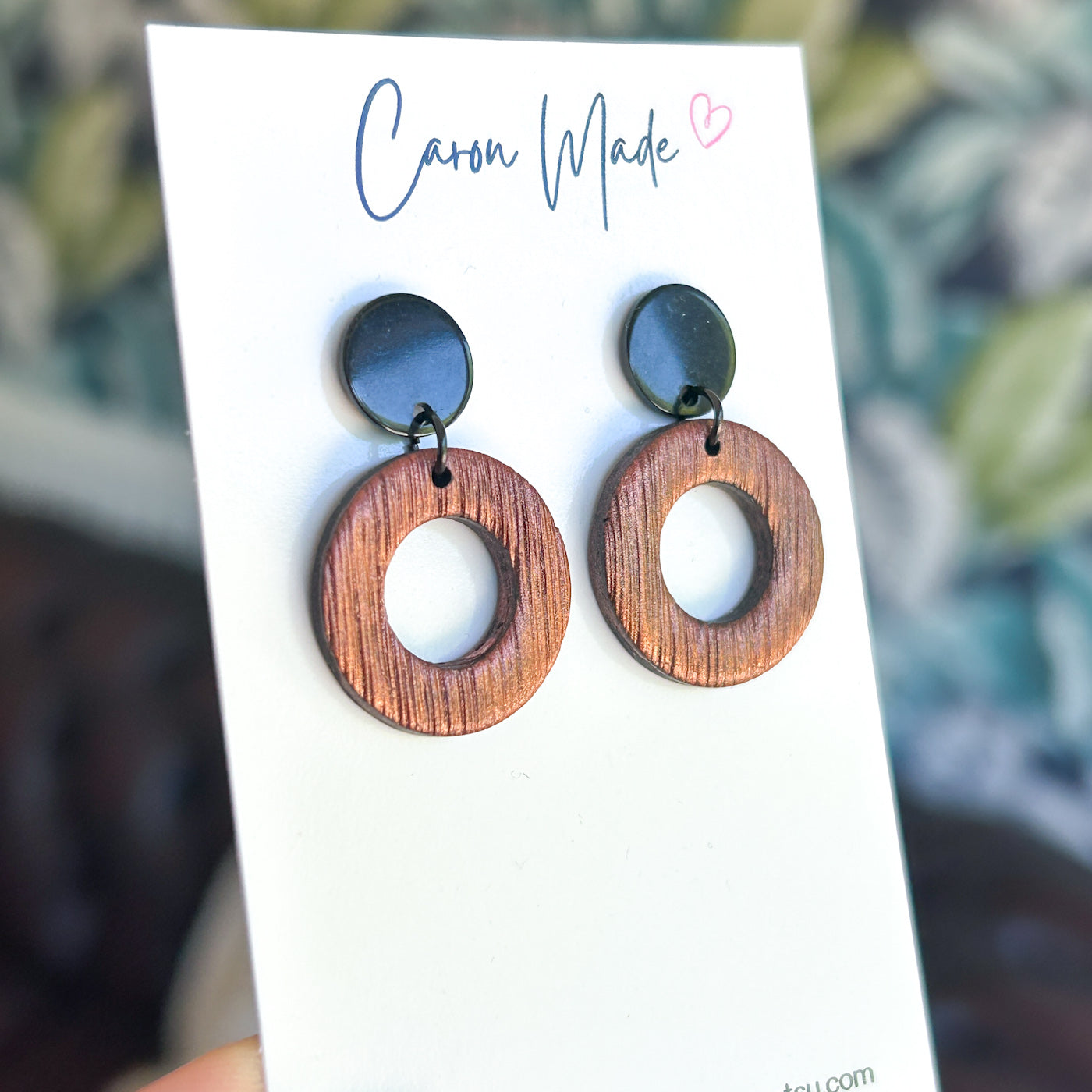Copper shimmer earrings