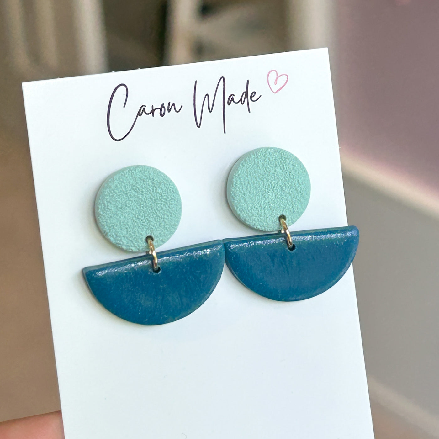 Teal and blue earrings