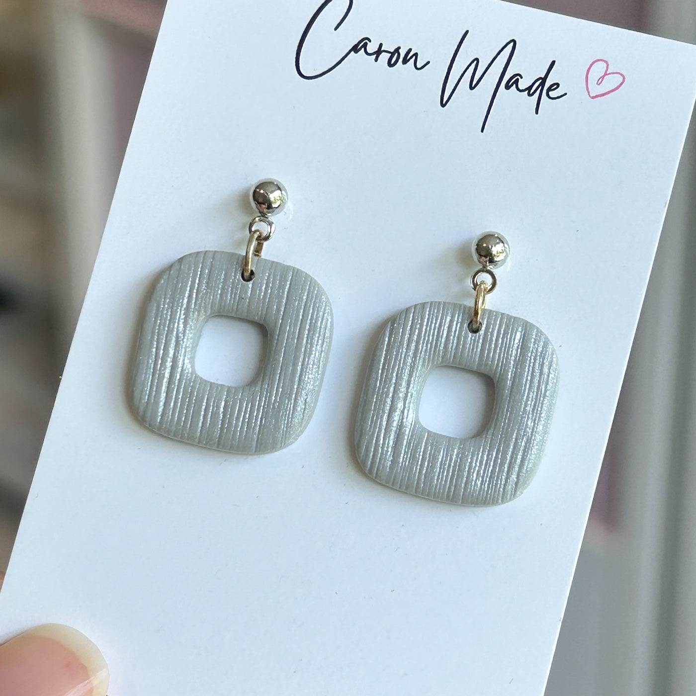 Light silver grey earrings