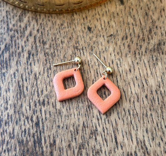 Burnt orange small drop earrings moroccan style