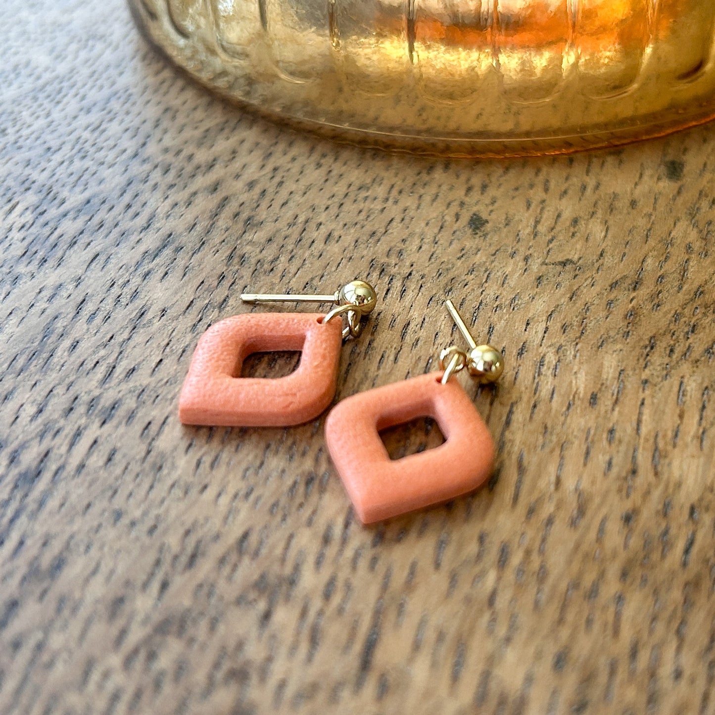 Burnt orange small drop earrings moroccan style