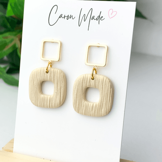 Beige and gold shimmery rounded square