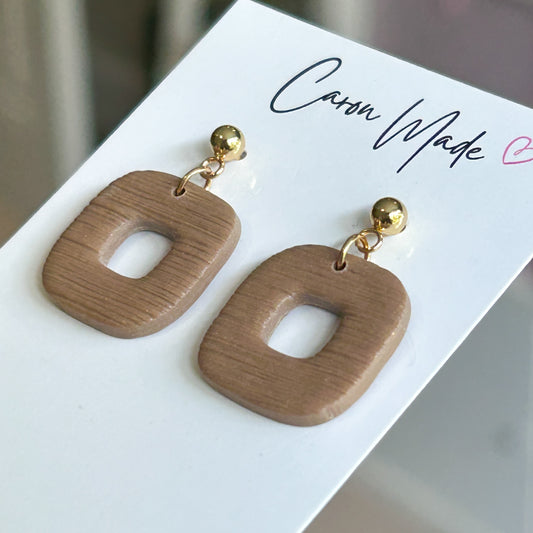 Light brown textured earrings