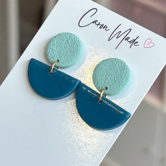 Teal and blue earrings