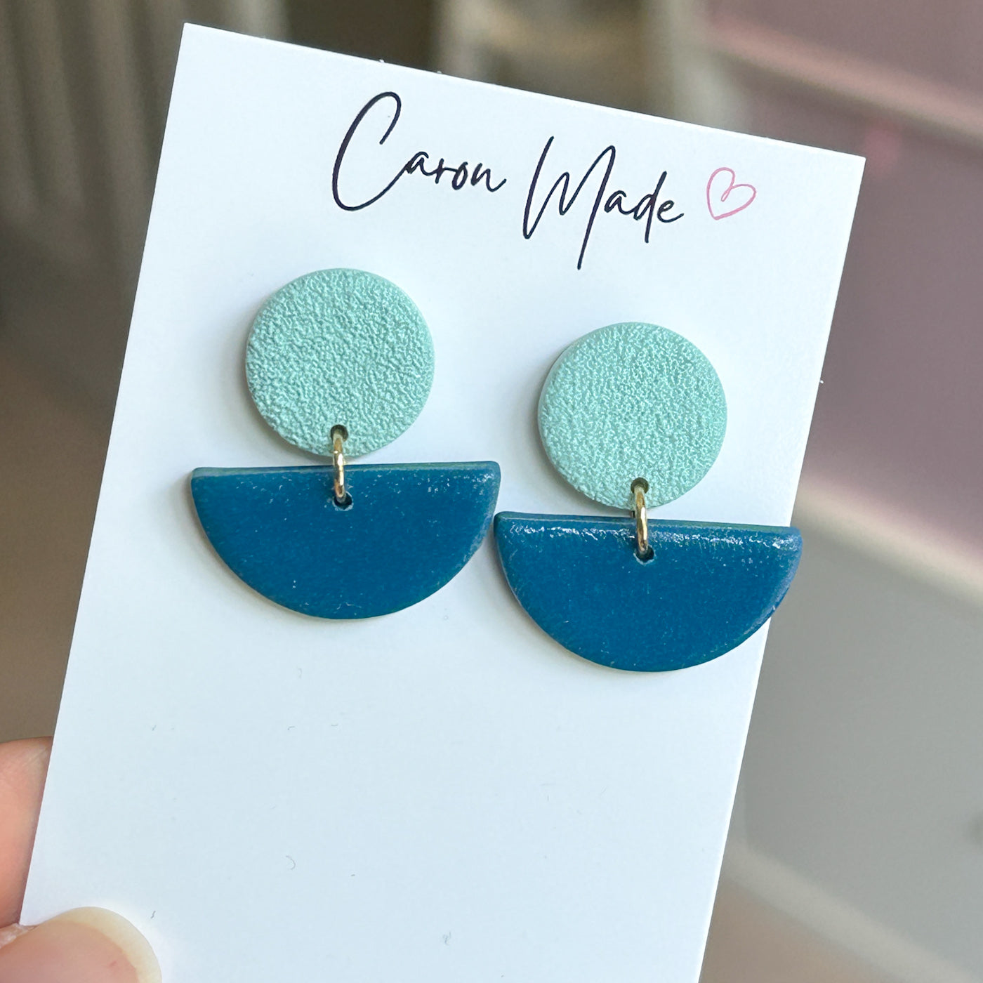 Teal and blue earrings