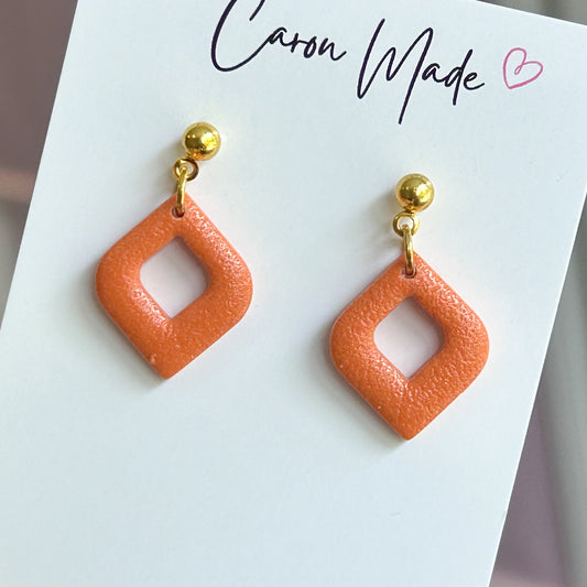 Small orange and gold earrings